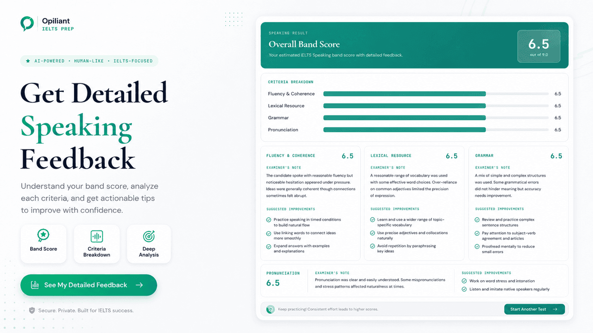 Speaking feedback